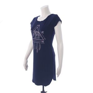 Derek Heart Womens Sz M Navy Blue Dress